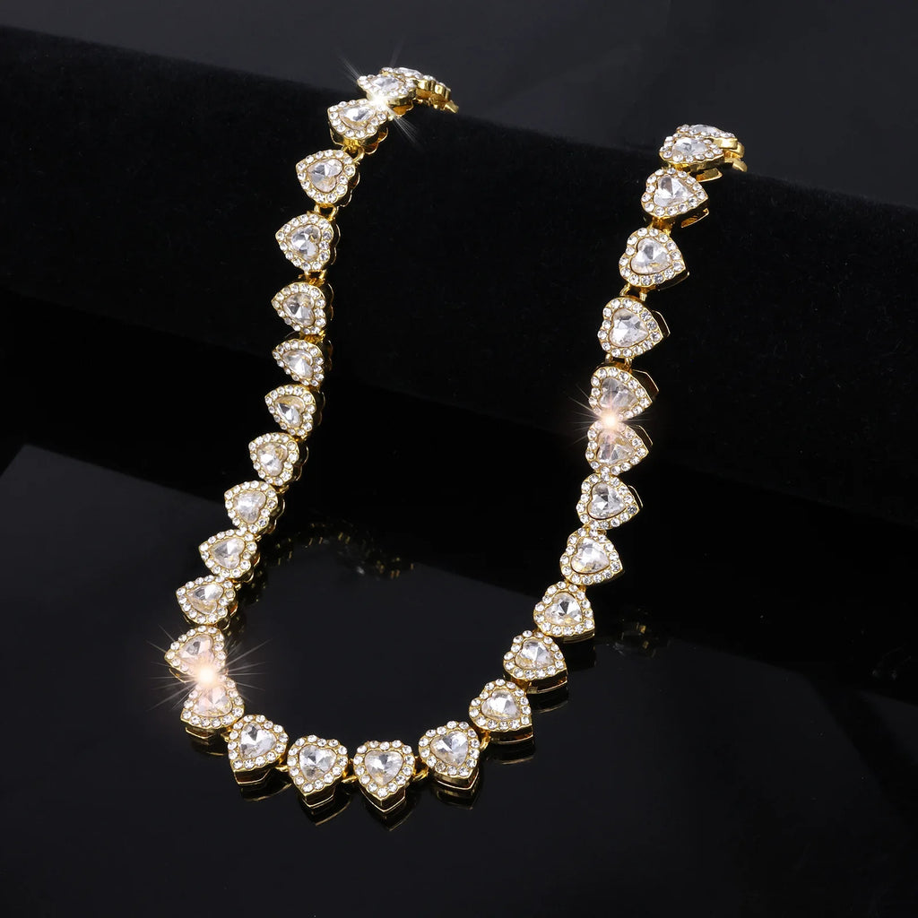 Set Collar & Pulsera Hip Hop con Brillantes – Joya Unisex Tendencia Rock