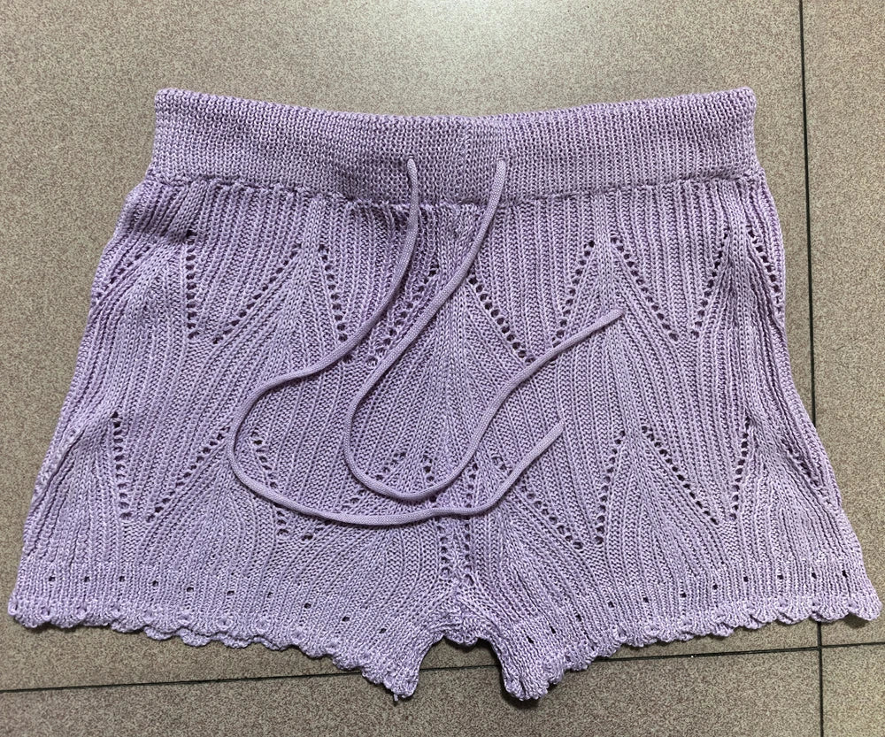 Shorts Playa Calados de Punto Mujer – Cintura Elástica, Ligeros & Transpirables
