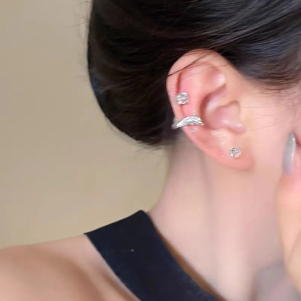 Pendientes Alas de Ángel con Zirconia – Acero Inoxidable Estilo Coreano Y2K