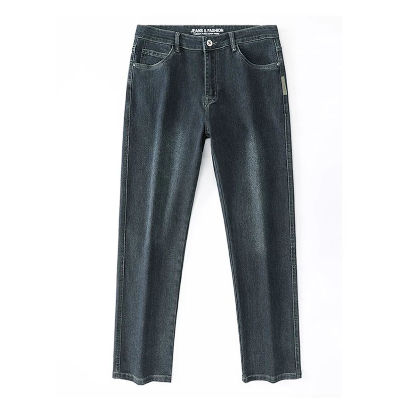 Men's Casual Stretch Baggy Jeans Wide Leg – Versatile Comfortable Business Denim Spring Autumn