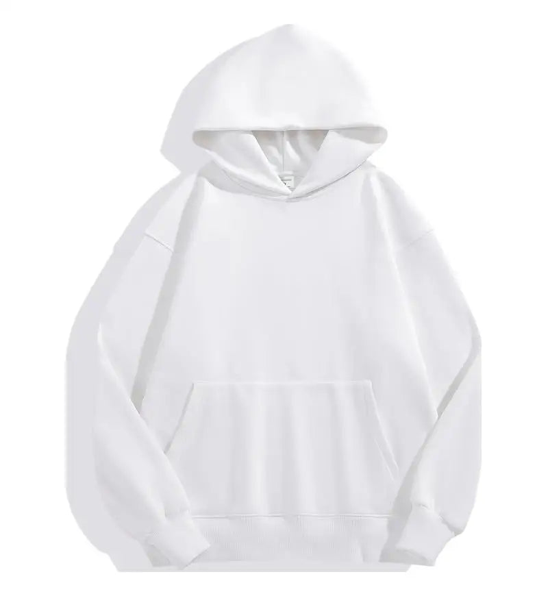 Men's Heavyweight 500GSM Cotton Sweatshirt Solid Color – Premium Thick Autumn Winter Hoodie