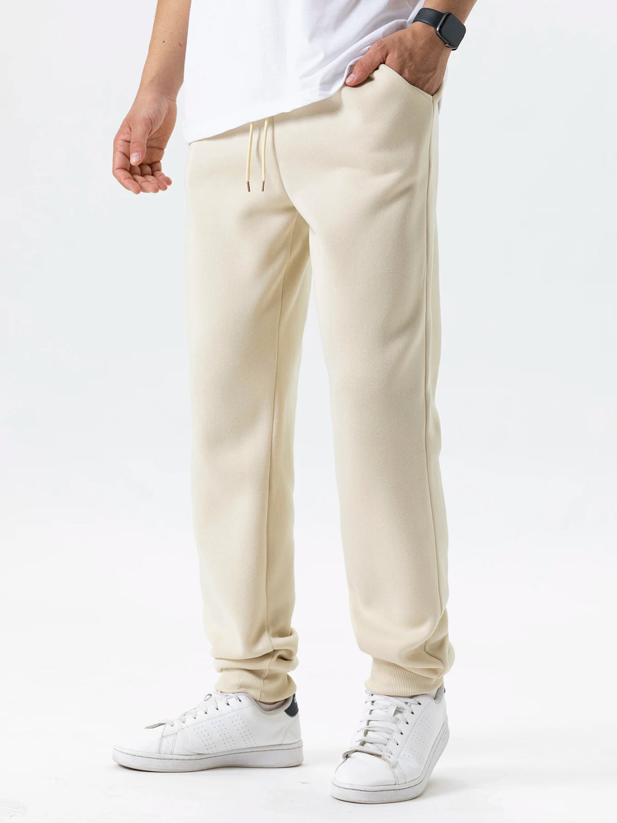 Pantalones Jogging Hombre Forro Polar Cintura Elástica – Deporte Fitness Gym Otoño Invierno