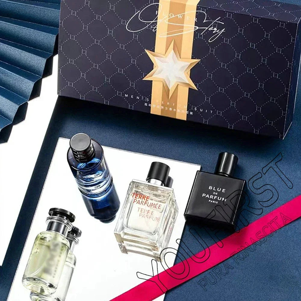 Set Perfume Hombre Lujo 4 Piezas 100ml – Colonia Floral Frutal Caja Regalo