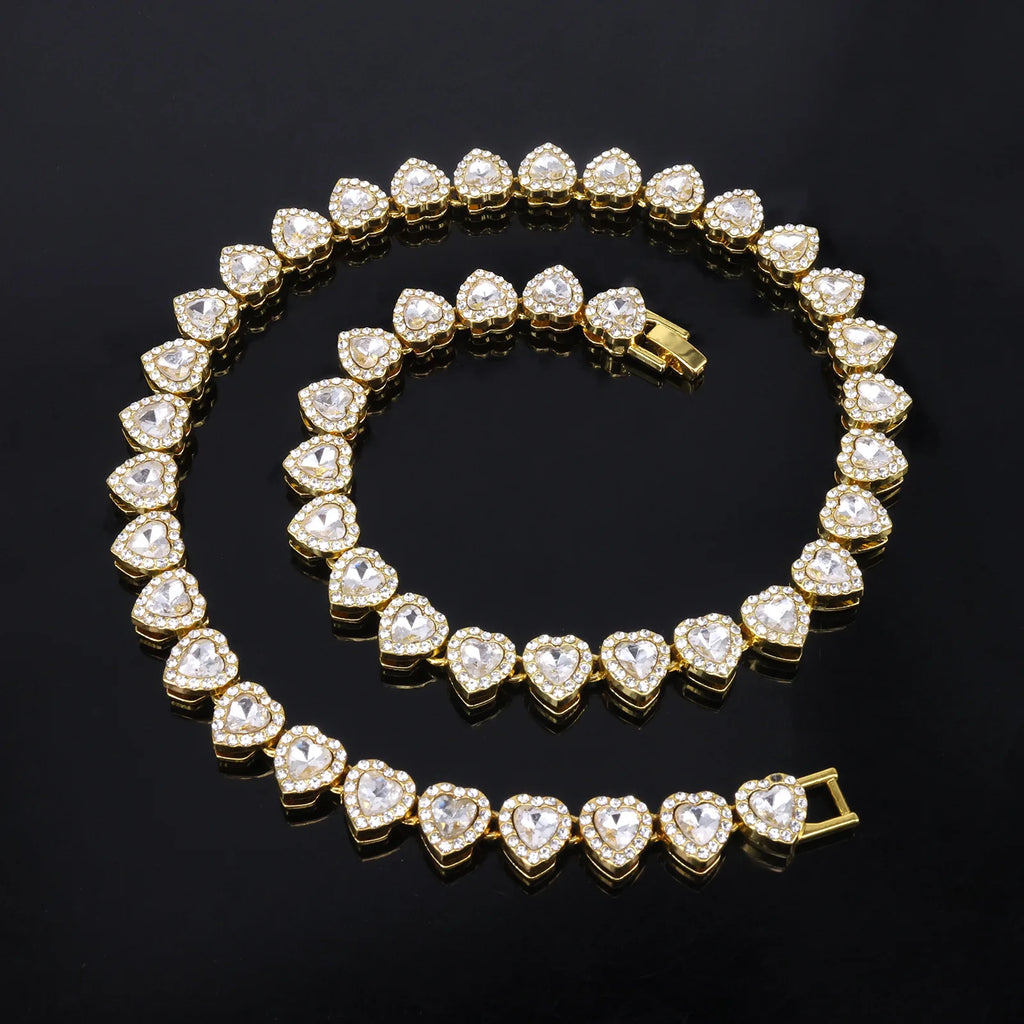 Set Collar & Pulsera Hip Hop con Brillantes – Joya Unisex Tendencia Rock