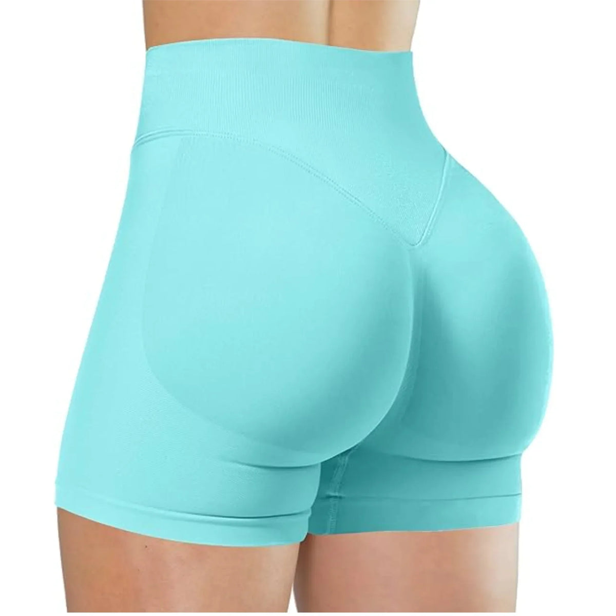 Top Manga Corta Cuello Redondo Mujer Crop – Básico Elástico Casual, Colores