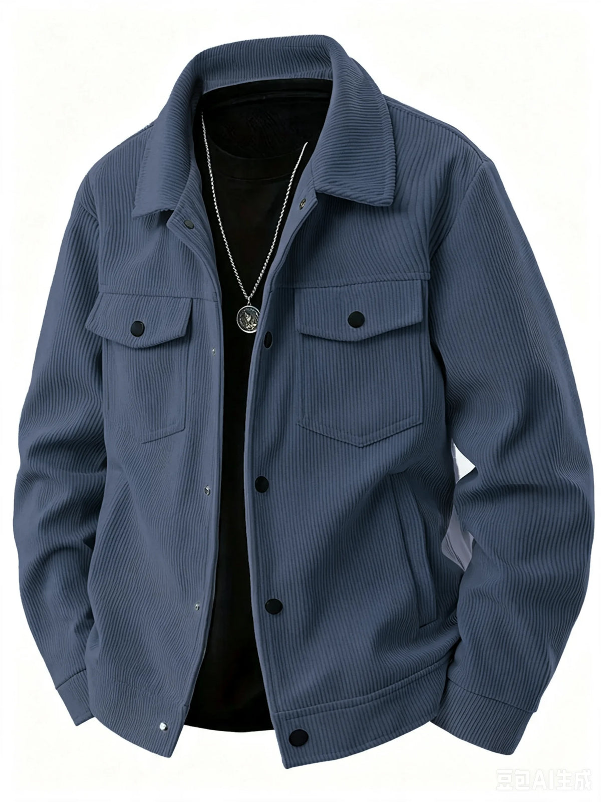 Chaqueta Pana Hombre 2025 Cuello Solapa Estilo Japonés – Abrigo Holgado Tendencia Otoño