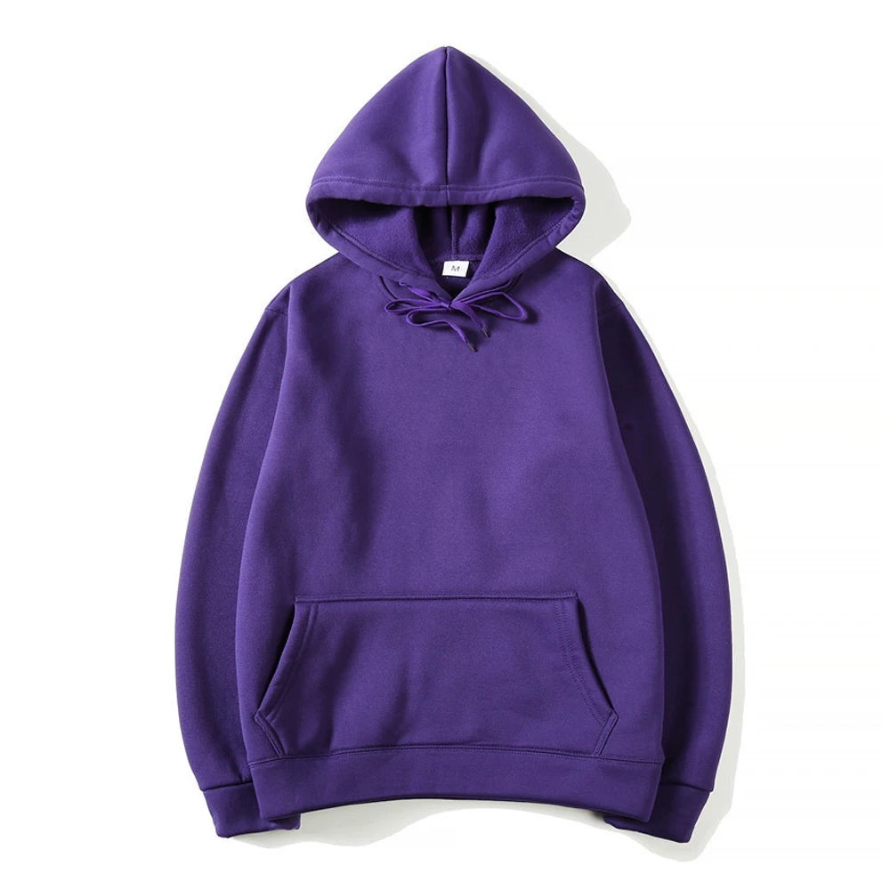 Sudadera con Capucha Unisex Oversize Color Liso – Hoodie Casual Hombre Mujer Primavera Otoño