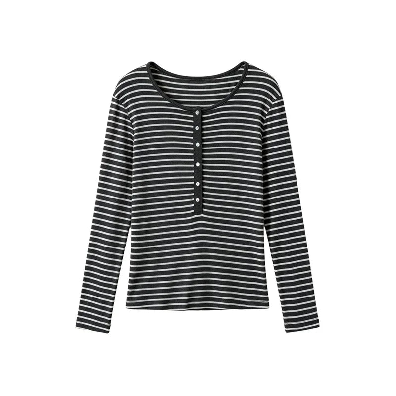 Jersey Lana & Seda Manga Larga Mujer Slim Fit – Punto Fino Otoño-Invierno