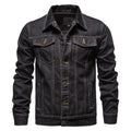 Chaqueta Vaquera Hombre Moto Vintage 2025 Slim Fit – Denim Moda Negro Azul Otoño