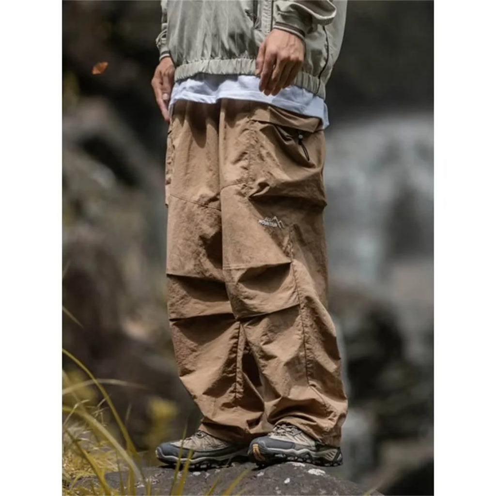 Men's Waterproof Cargo Pants Hip Hop Harajuku – Mountaineering Work Casual Black Spring