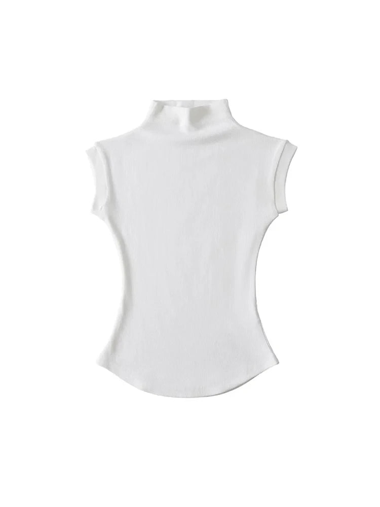 Women's High Neck Slim Fit Sleeveless Top – Summer Streetwear Style