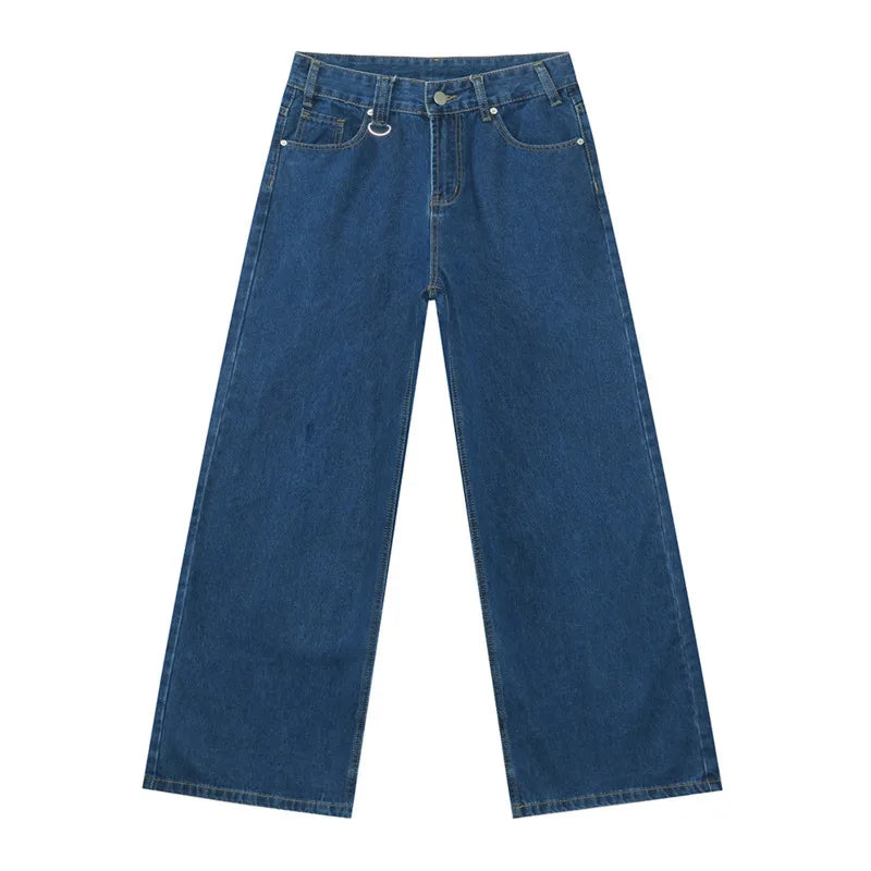 Vaqueros Hombre Camuflaje Pierna Ancha – Denim Casual Vintage Lavado, Talla XS-XL