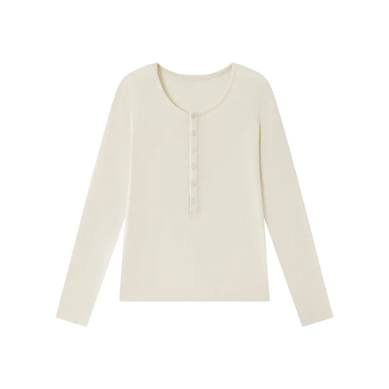 Jersey Lana & Seda Manga Larga Mujer Slim Fit – Punto Fino Otoño-Invierno