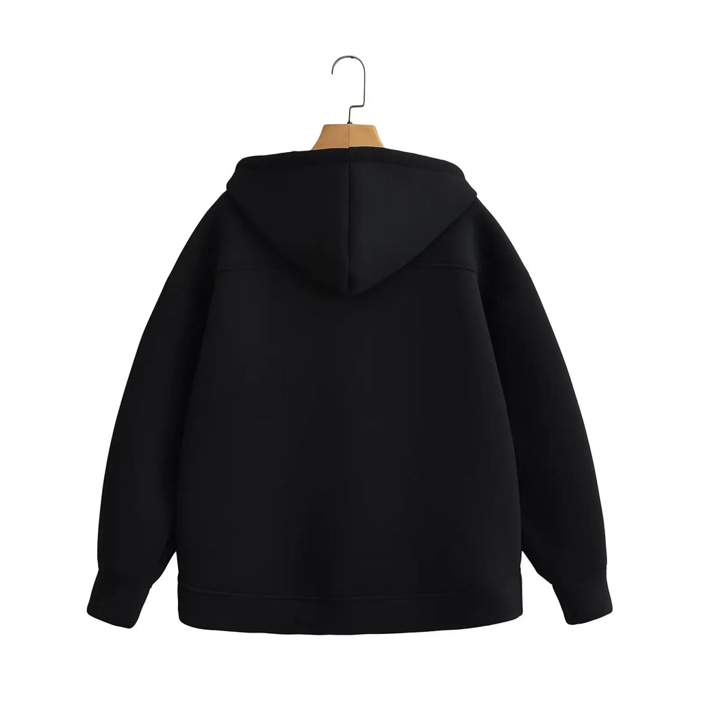 Sudadera Oversize con Cremallera y Capucha para Mujer