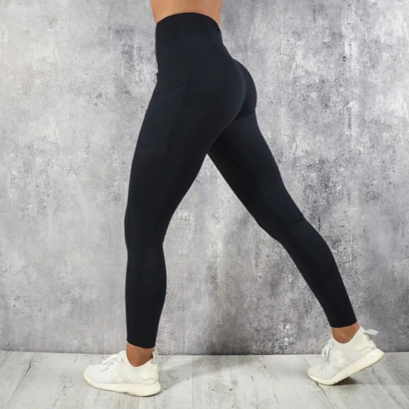 Leggings Mujer Yoga Fitness Cintura Alta con Bolsillo – Realza Figura Gym Running Elásticos