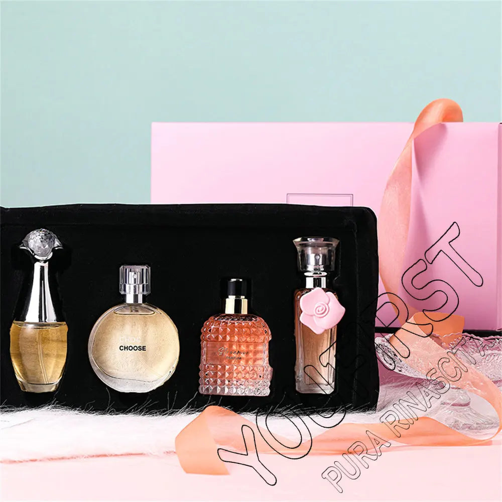 Set Regalo 4 Perfumes Mujer 100ml Floral Natural Fresco – Caja de Lujo Spray Feminino Originales