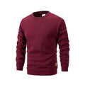 Men’s Crew Neck Sweater Casual Sporty Pullover – Solid Fleece Spring Autumn