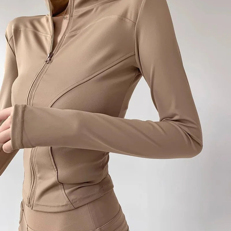 Chaqueta Deportiva Manga Larga Mujer con Cremallera – Running & Fitness S-3XL