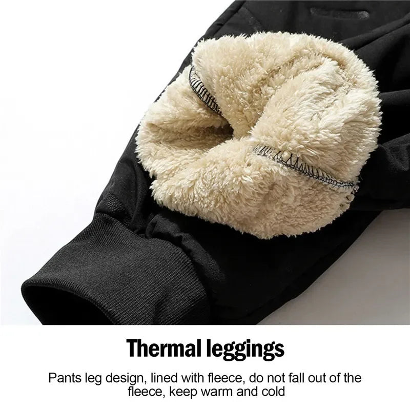 Pantalones Térmicos Hombre Forro Polar Grueso Impermeable – Streetwear Cálido Otoño Invierno