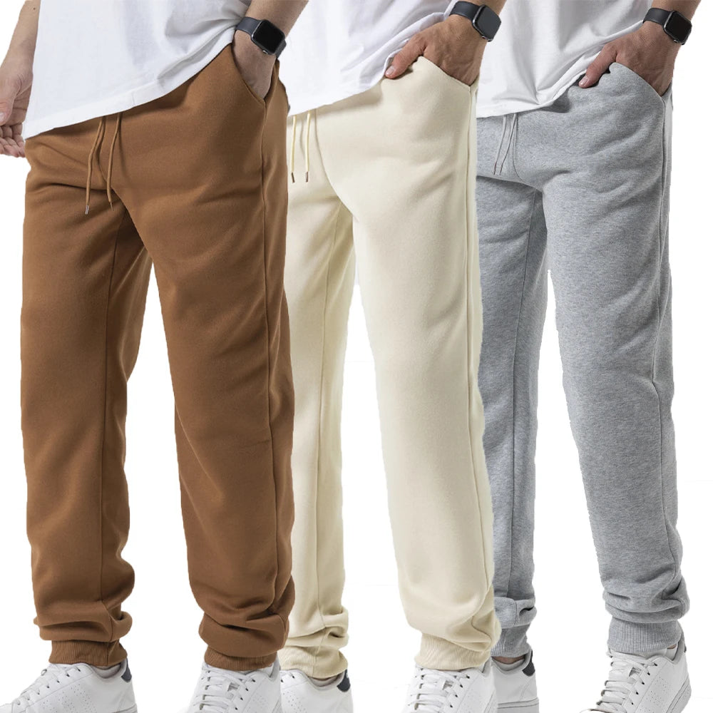 Pantalones Jogging Hombre Forro Polar Cintura Elástica – Deporte Fitness Gym Otoño Invierno