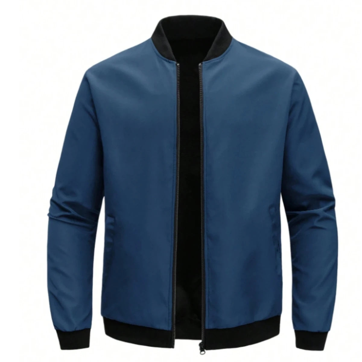 Men's Baseball Jacket Round Neck Short Loose Fit – Lightweight Casual Spring Autumn Size S-XL