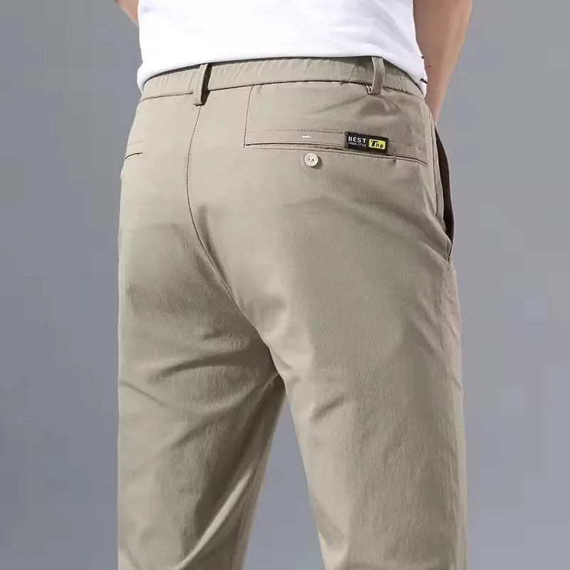 Men's Slim Fit Cotton Stretch Golf Pants 2025 – Korean Business Casual Spring Autumn