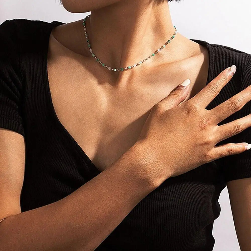 Collar Triángulo con Flecos Boho – Cadena Larga Dorada Clavicular Moda Chic