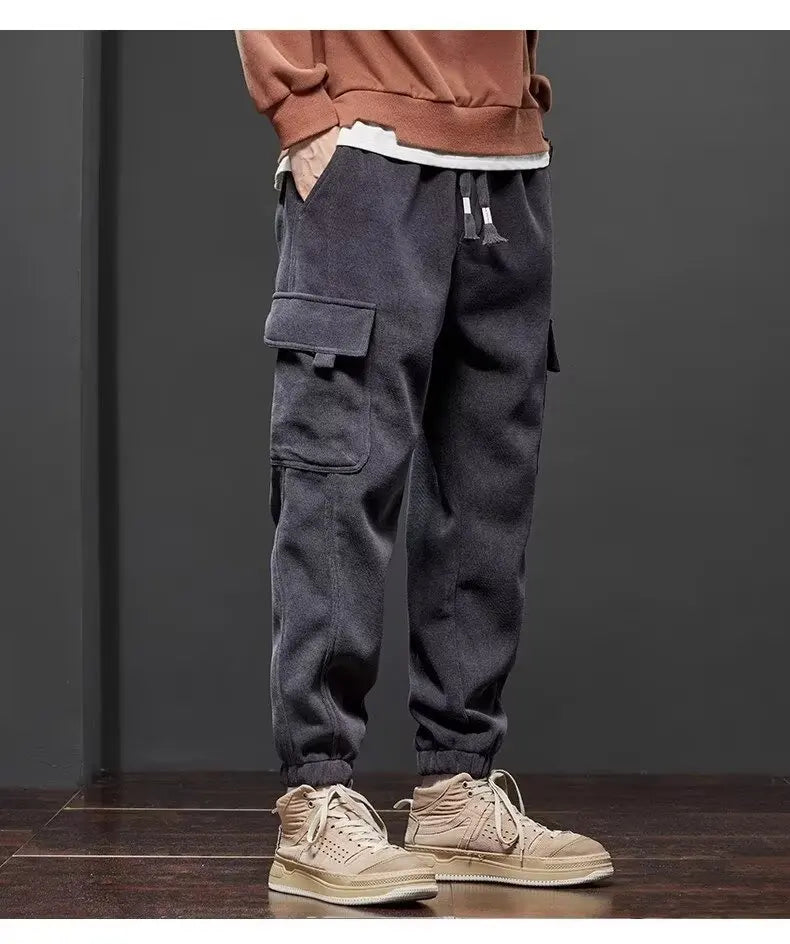 Pantalones Casual Hombre Cintura Elástica Corte Recto – Jogging Cómodo Primavera Otoño