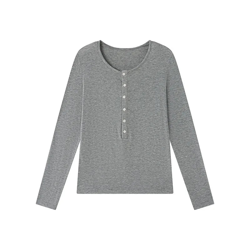 Jersey Lana & Seda Manga Larga Mujer Slim Fit – Punto Fino Otoño-Invierno