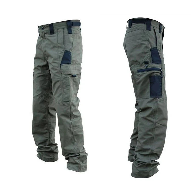 Pantalones de trabajo resistentes al desgaste para hombre: estilo cargo recto multibolsillos, aptos para actividades al aire libre, estilo táctico y casual (primavera/otoño).