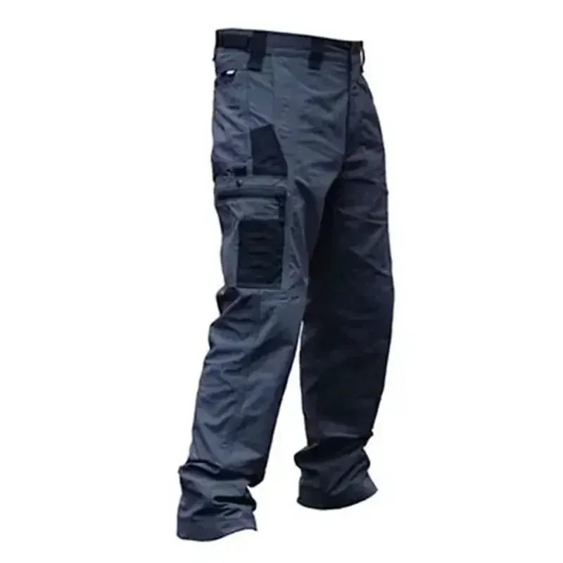 Pantalones de trabajo resistentes al desgaste para hombre: estilo cargo recto multibolsillos, aptos para actividades al aire libre, estilo táctico y casual (primavera/otoño).