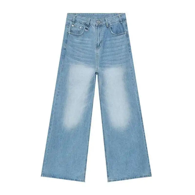 Vaqueros Hombre Camuflaje Pierna Ancha – Denim Casual Vintage Lavado, Talla XS-XL