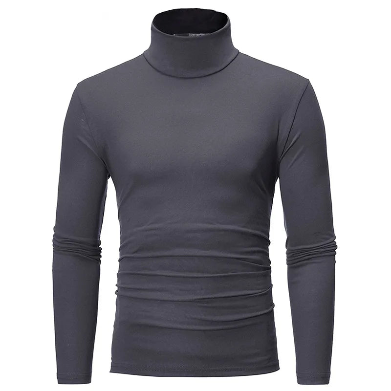Camiseta Térmica Hombre Cuello Alto Ajustada Manga Larga – Interior Caliente Invierno Primavera