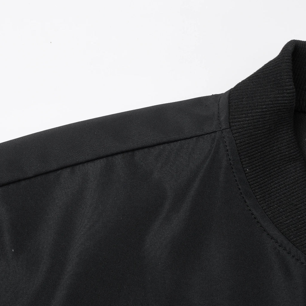 Men's Baseball Jacket Round Neck Short Loose Fit – Lightweight Casual Spring Autumn Size S-XL