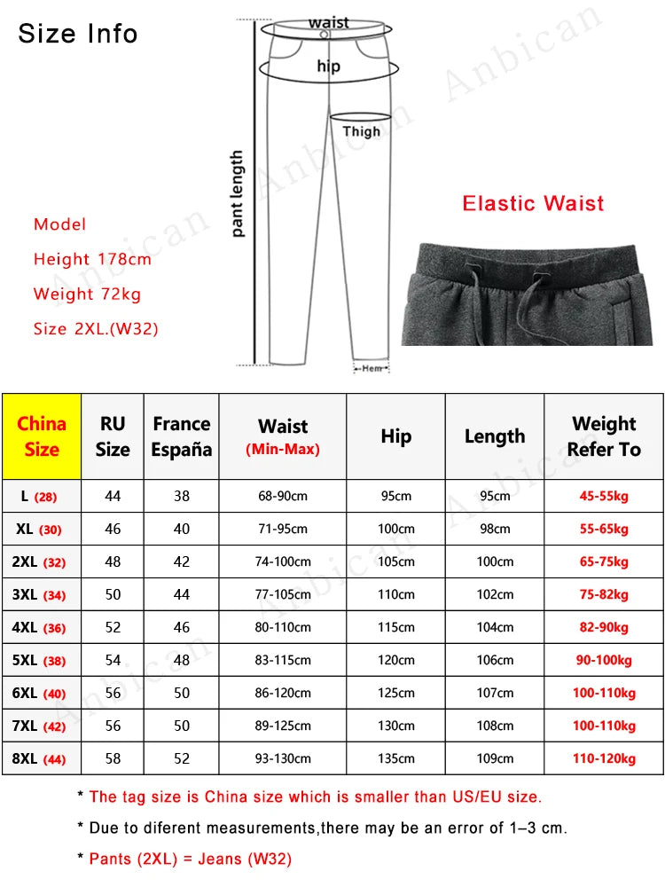 Pantalones de chándal para hombre de invierno: joggers gruesos y cálidos de felpa, ropa deportiva casual de algodón con bolsillos con cremallera y tallas grandes (6XL, 7XL, 8XL).
