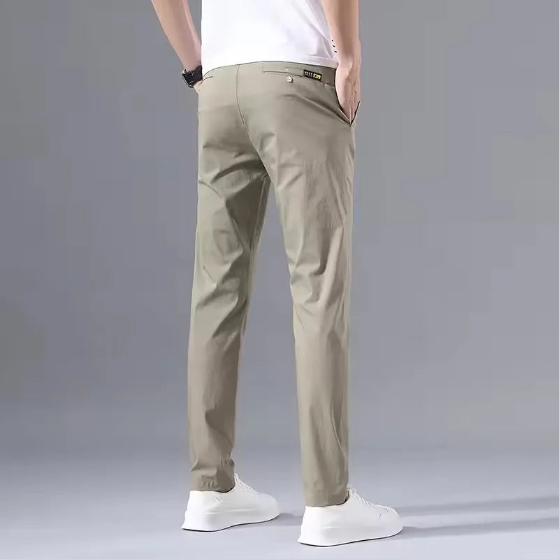 Men's Slim Fit Cotton Stretch Golf Pants 2025 – Korean Business Casual Spring Autumn
