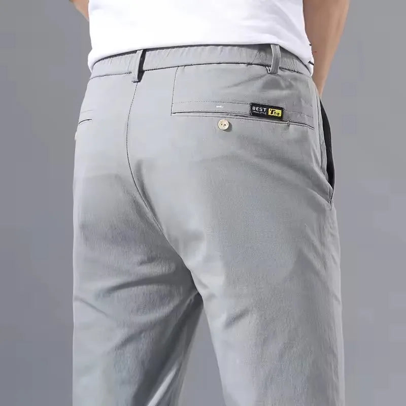 Men's Slim Fit Cotton Stretch Golf Pants 2025 – Korean Business Casual Spring Autumn