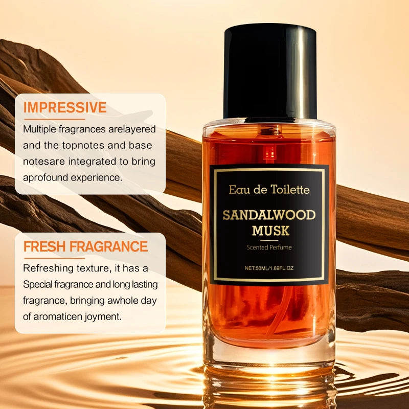 Men's Sandalwood and Musk Perfume, Fresh and Long-Lasting, 50ml – Gentlemanly, Perfect for Dates