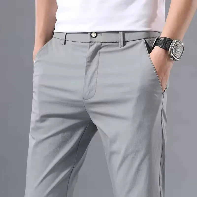 Men's Slim Fit Cotton Stretch Golf Pants 2025 – Korean Business Casual Spring Autumn
