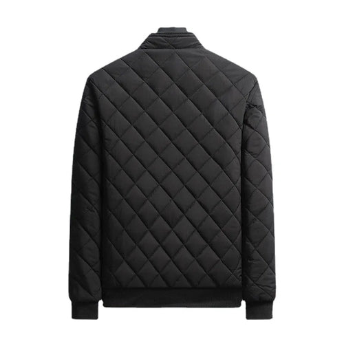 Bomber Hombre Patrón Diamante Forro Polar Slim Fit 2026 – Chaqueta Casual Moda Otoño Invierno