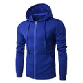 Men's Slim Fit Zip-Up Hoodie – Casual Autumn Winter, Solid Colors