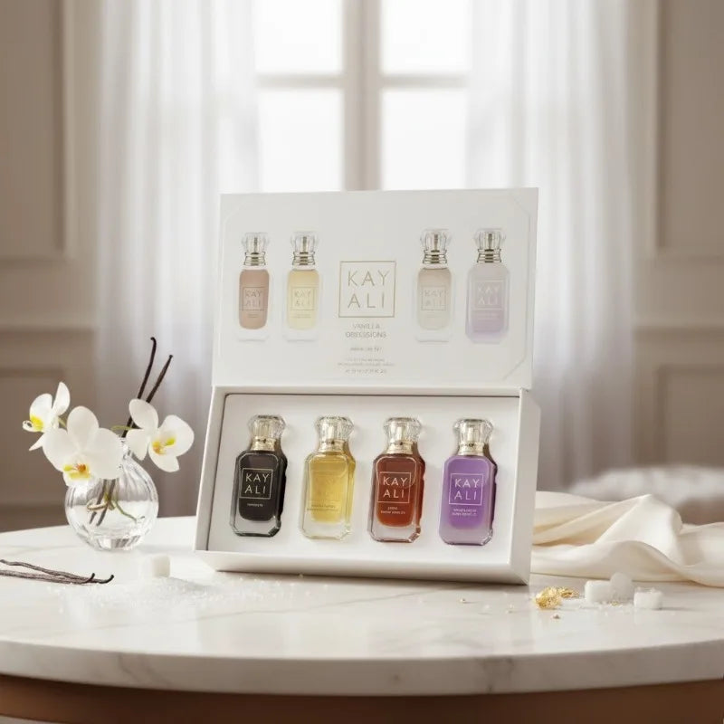 KAYALI Set Perfume Unisex 4x10ml – Floral Frutal Almizcle Vainilla Royal Fresco Elegante Larga Duración