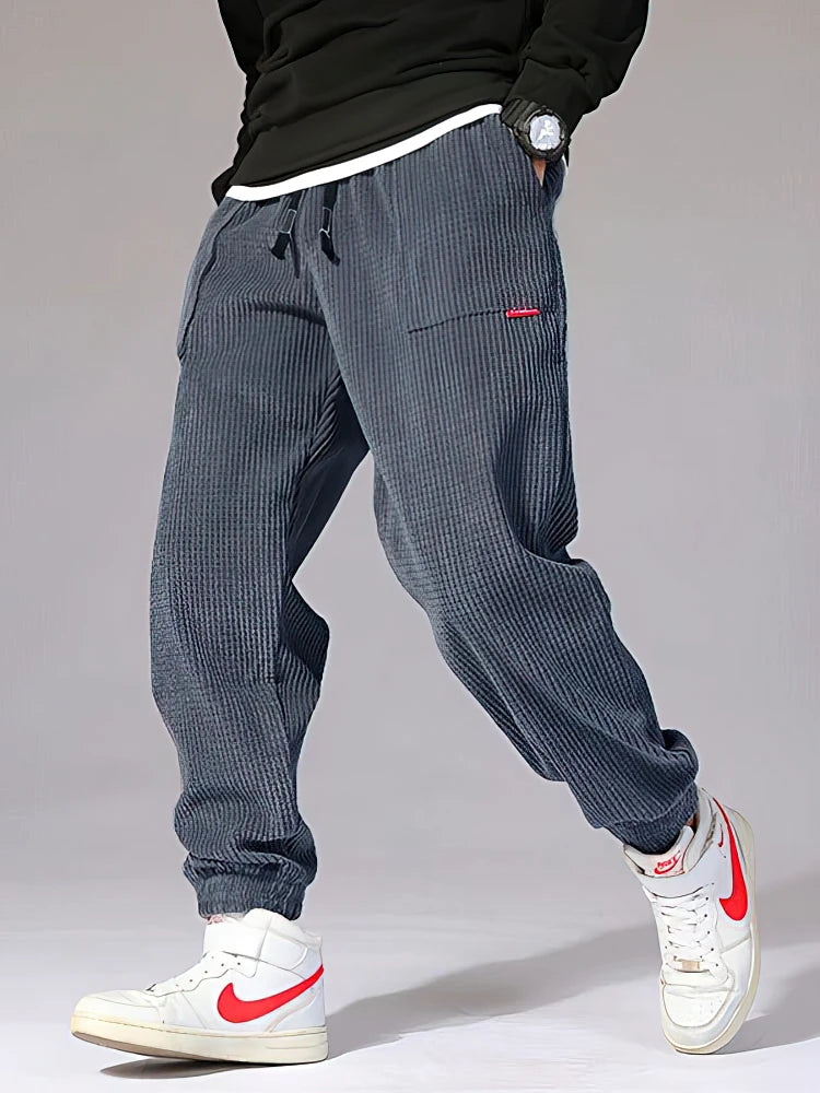 Pantalón Hombre Pana Harem Térmico – Streetwear Moto Jogger Otoño Invierno, Talla S-XXXL