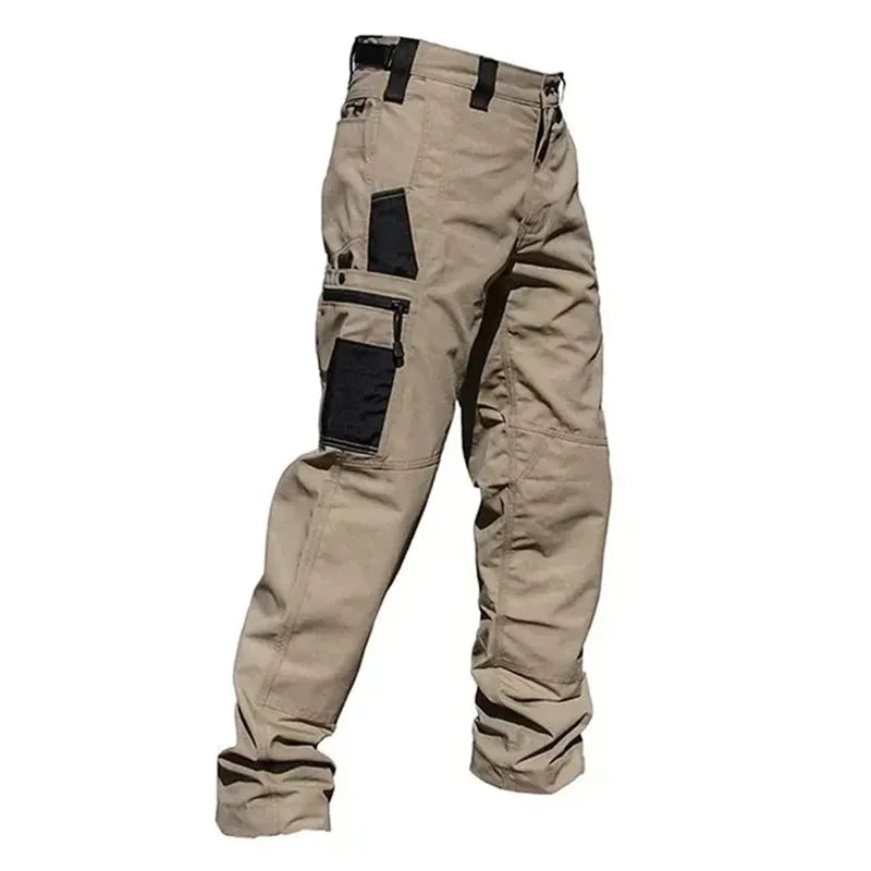 Pantalones de trabajo resistentes al desgaste para hombre: estilo cargo recto multibolsillos, aptos para actividades al aire libre, estilo táctico y casual (primavera/otoño).