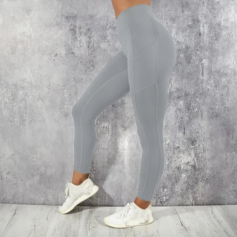 Leggings Mujer Yoga Fitness Cintura Alta con Bolsillo – Realza Figura Gym Running Elásticos