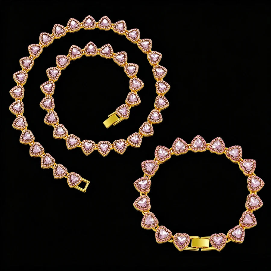 Set Collar & Pulsera Hip Hop con Brillantes – Joya Unisex Tendencia Rock