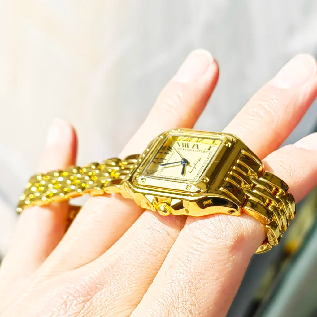 Reloj de Cuarzo con Brazalete de Diamantes – Colección Premium