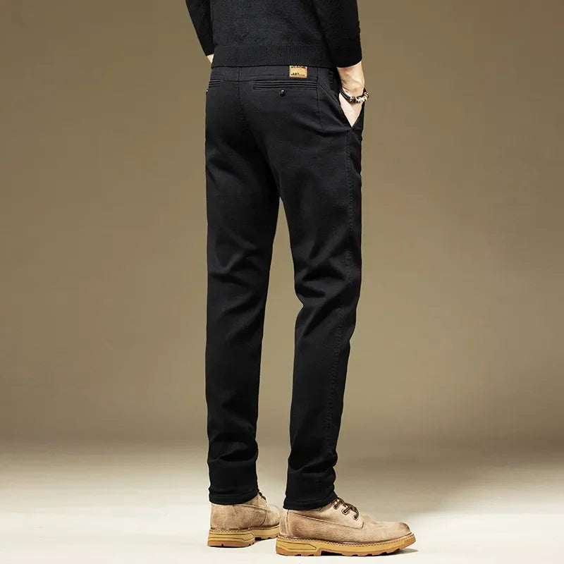 Pantalones Hombre KUBRO Algodón Color Liso Corte Recto – Casual Business Trabajo Primavera Otoño
