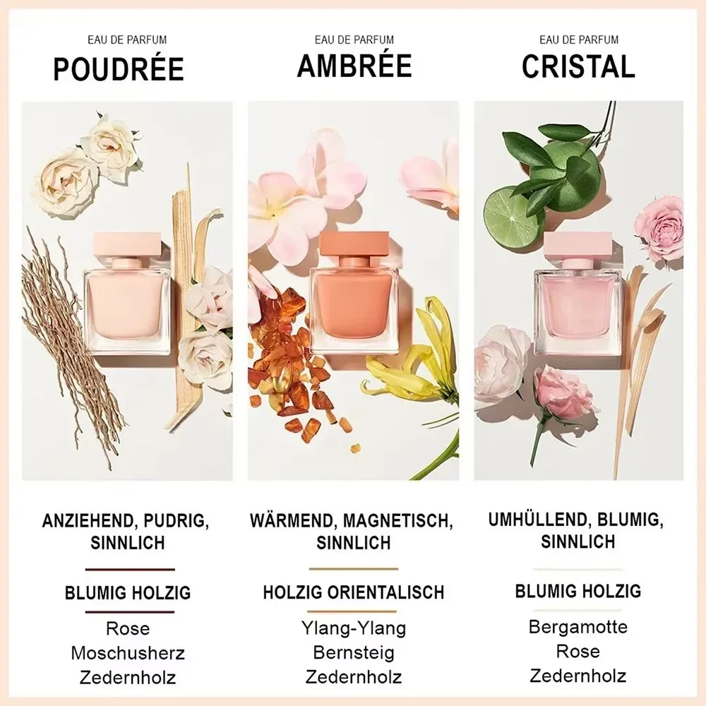Perfume Mujer EDP Frasco Cuadrado Floral Almizcle – Elegante Larga Duración Diario Citas Regalo
