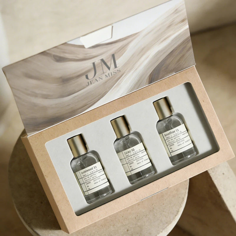 Set Regalo Mini Perfumes 3x25ml Unisex – Sándalo Cálido Amaderado Frutal Eau de Toilette Larga Duración